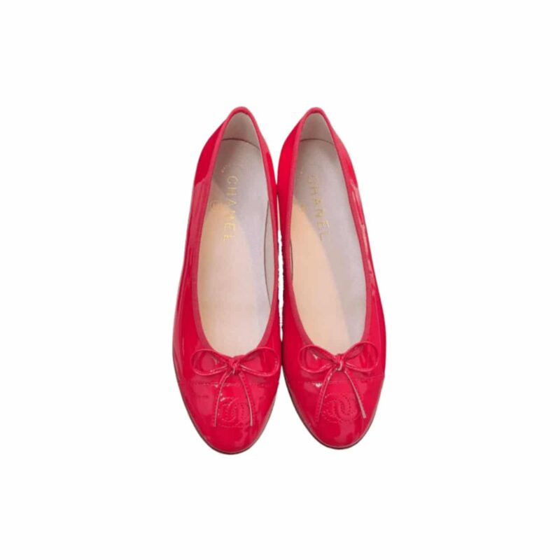 CHANEL RED WOMEN'S BALLERINAS