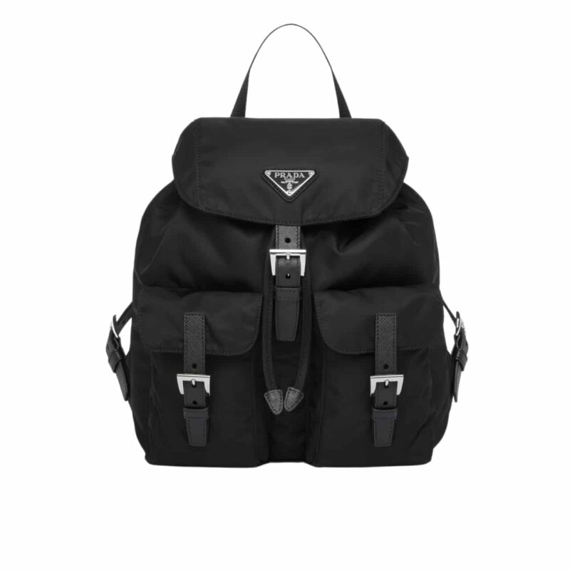 PRADA RE NYLON MEDIUM BACKPACK BLACK 30CM 1BZ677 RV44 F0002 V OOO