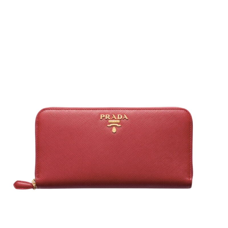 PRADA LARGE SAFFIANO LEATHER WALLET FIERY RED 19CM 1ML506 QWA F068Z