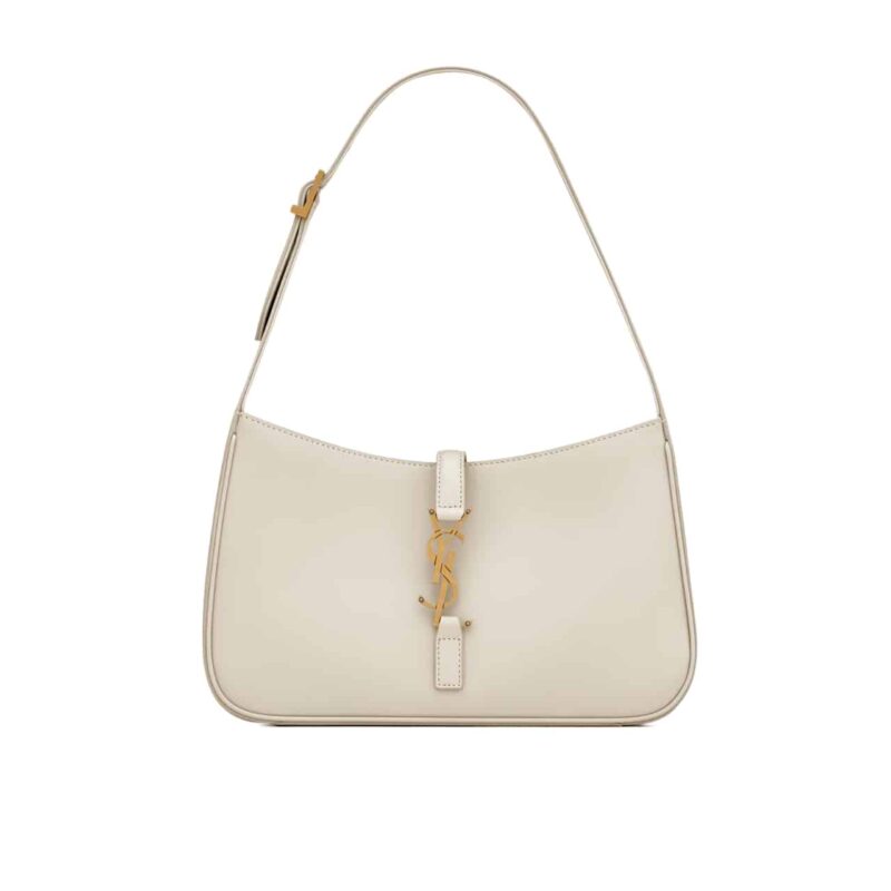 SAINT LAURENT LE 5 À 7 HOBO BAG IN SMOOTH LEATHER WHITE 23CM 6572282R20W9207