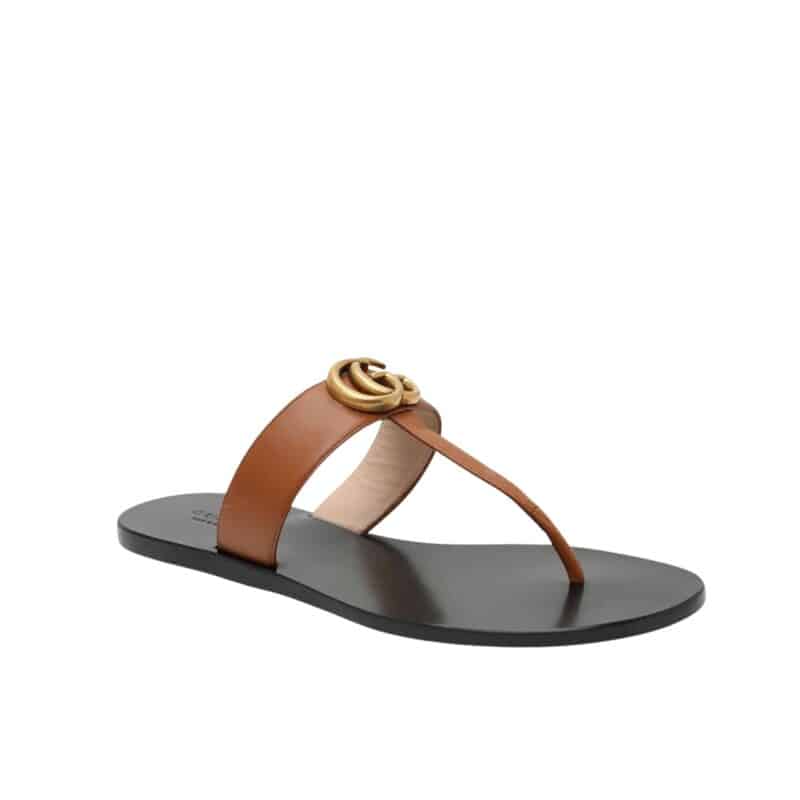 GUCCI DOUBLE G THONG LEATHER