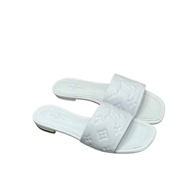 LOUIS VUITTON REVIVAL FLAT MULE WHITE 1A9P4P