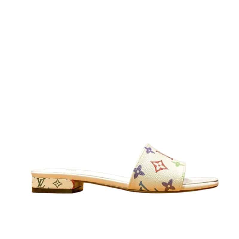 LOUIS VUITTON LOCK IT FLAT MULE MONOGRAM MULTICOLOR