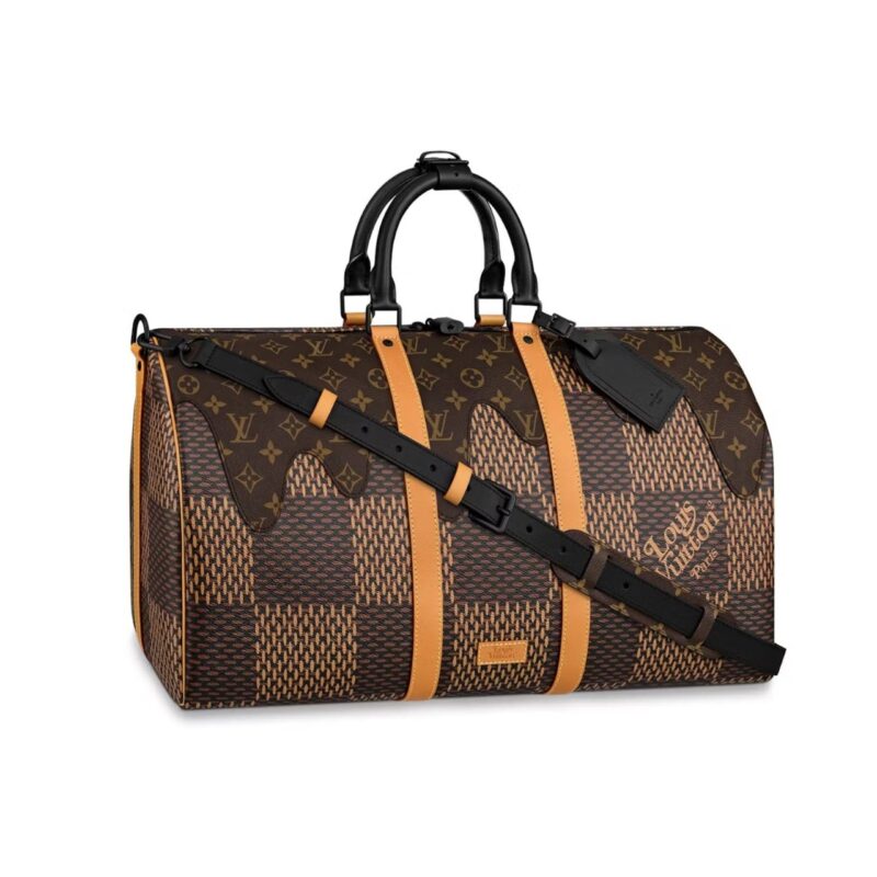 LOUIS VUITTON KEEPALL BANDOULIERE DAMIER EBENE 50CM N40360