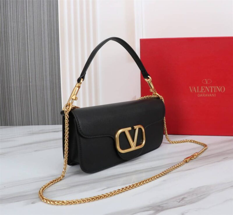 Alternative view of VALENTINO LOCÒ CALFSKIN SHOULDER BAG IN BLACK 1W2B0K30ZXL0NO