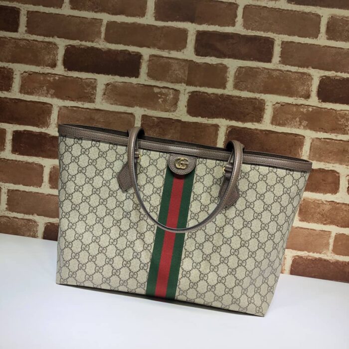 Alternative view of GUCCI OPHIDIA LARGE TOTE BAG BEIGE AND DARK BROWN GG SUPREME 38CM 631685 96IWB 8745