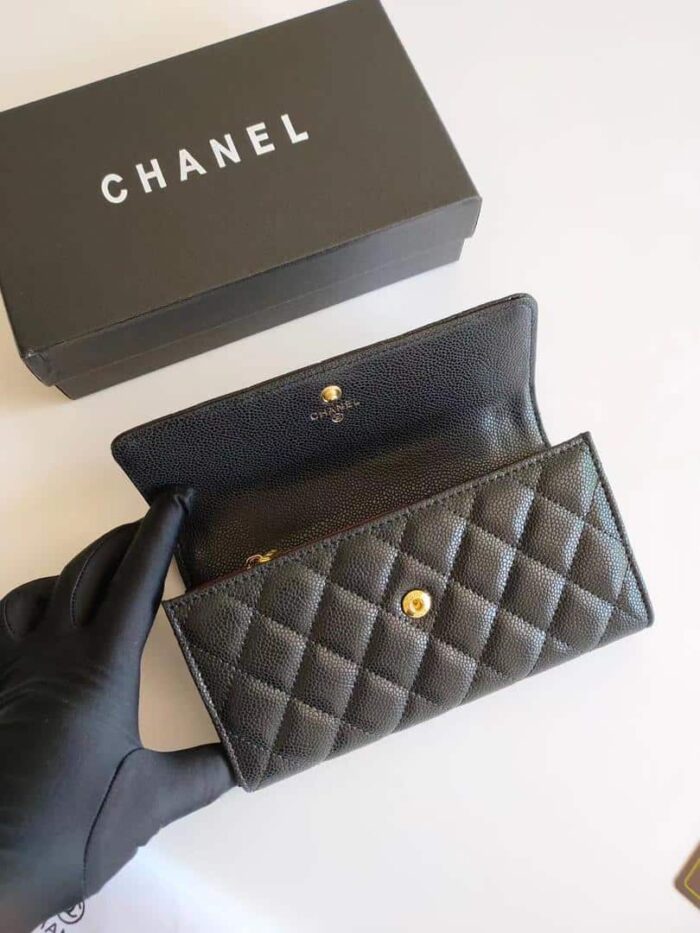 Alternative view of CHANEL CC 19 QUILTED BLACK LEATHER WALLET