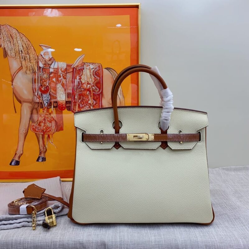 Alternative view of Hermes Birkin 30 Togo Brushed Leather Gold Hardware Beige Brown 30Cm