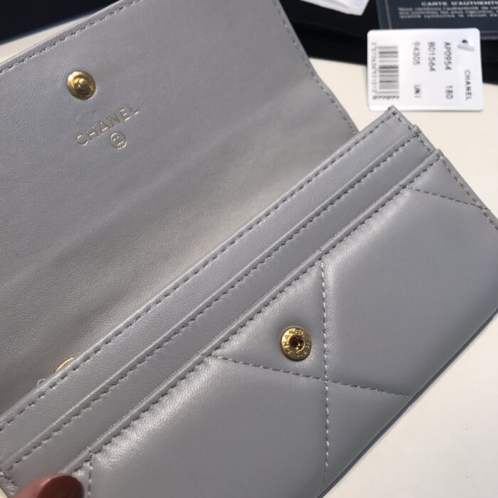 Alternative view of CHANEL 19 LONG FLAP WALLET GREY AP0955