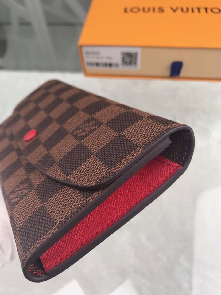 Louis Vuitton Damier Ebène Emilie Wallet Red - Image 4