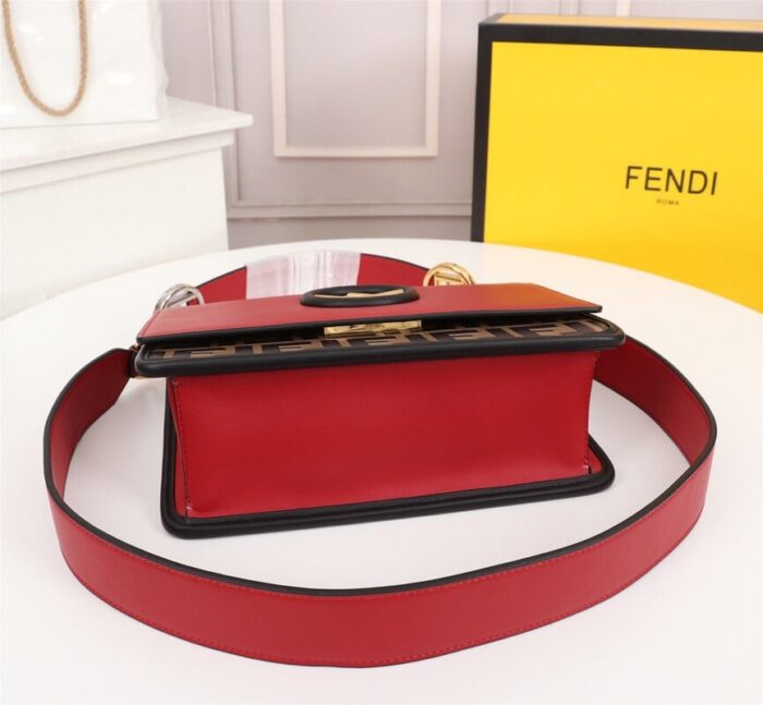 Alternative view of FENDI KAN I F LOGO RED BAG 25CM