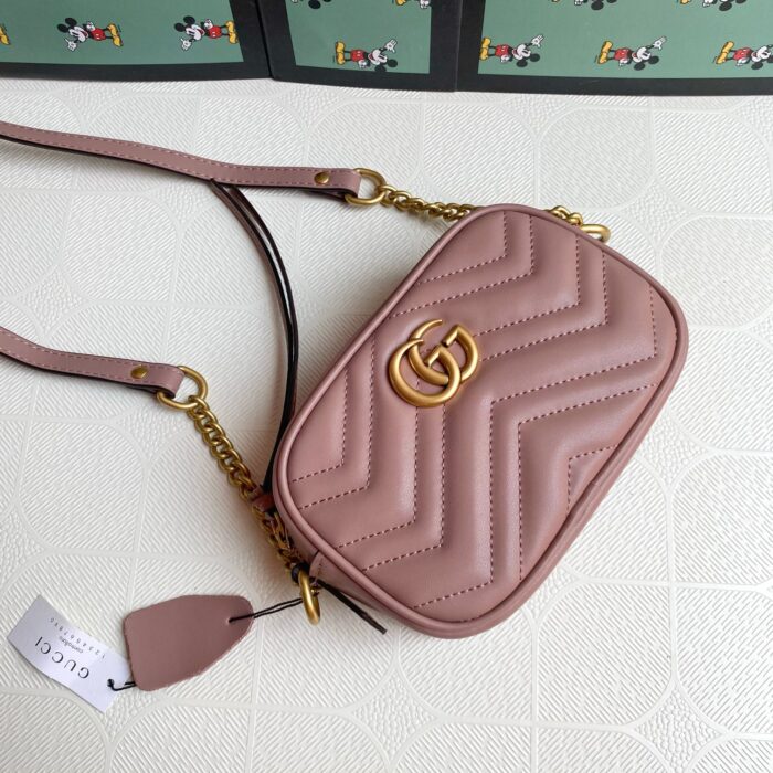 Alternative view of GUCCI GG MARMONT SMALL SHOULDER BAG PINK 24CM 447632 DTD1T 5729 GUCCI