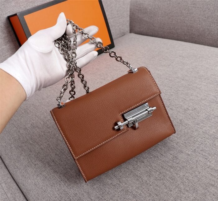 Alternative view of HERMES VERROU CHAINE BAG BROWN 17CM