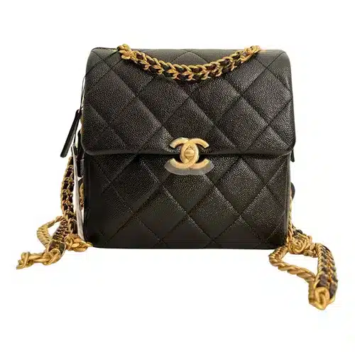 CHANEL CC MINI FLAP BACKPACK BLACK 20CM
