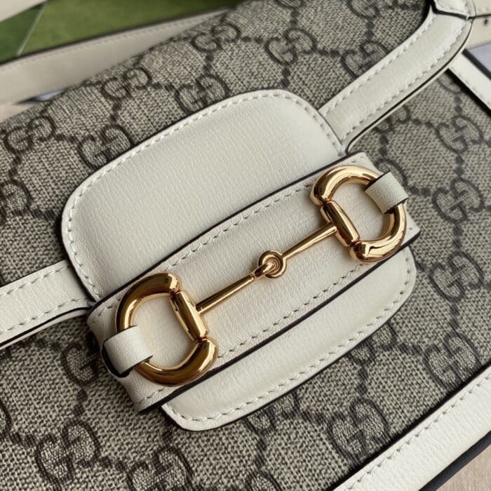 Alternative view of GUCCI HORSEBIT 1955 MINI GG SUPREME CANVAS BEIGE WHITE 20CM 658574 HUHHG 9759