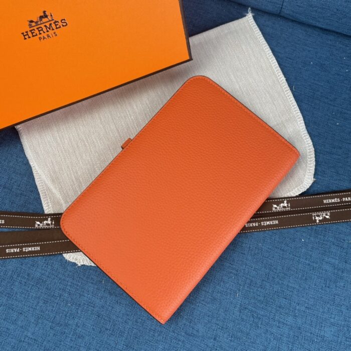 Alternative view of HERMES DOGON DUO LONG WALLET ORANGE 20CM