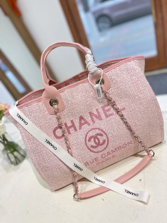 Alternative view of CHANEL DEAUVILLE SHOPPING TOTE BAG PINK 37CM