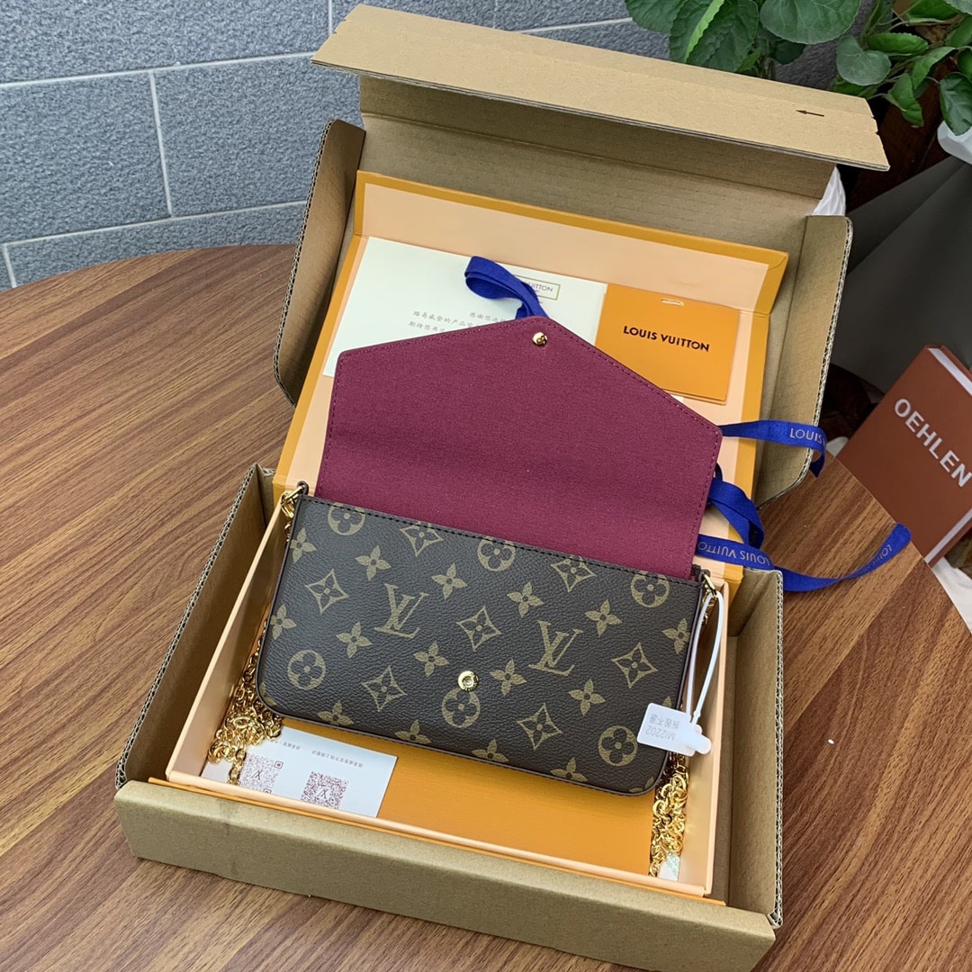 LOUIS VUITTON FÉLICIE POCHETTE FUCHSIA PINK 21cm M61276 - Image 7