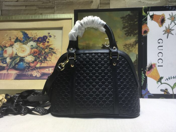 Alternative view of GUCCI GG DOME SATCHEL SHOULDER BAG BLACK 24CM 449654 BMJ1G 1000