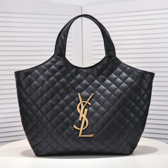 Alternative view of SAINT LAURENT ICARE MAXI SHOPPING BAG IN QUILTED BLACK 50CM 698651AAANG1000
