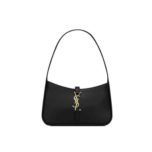 SAINT LAURENT LE 5 À 7 MINI HOBO BAG IN SMOOTH BLACK LEATHER 7103182R20W1000