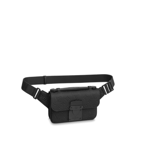 LOUIS VUITTON S LOCK SLING MONOGRAM BLACK BAG 21CM M58487