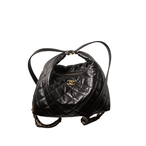 CHANEL MAXI HOBO BAG BLACK 31CM AS3488 B08857 94305