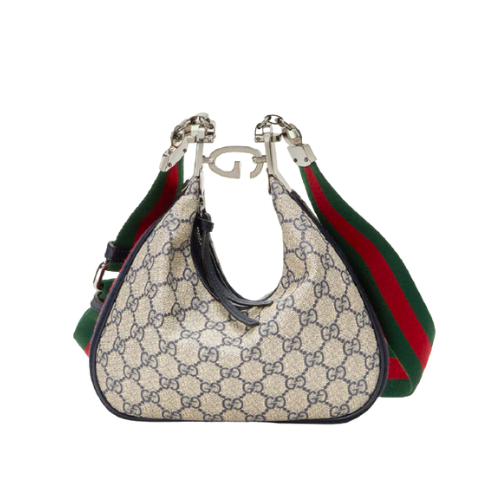 GUCCI ATTACHE SMALL SHOULDER BAG BEIGE AND BLUE 23CM 699409 96GRN 4082