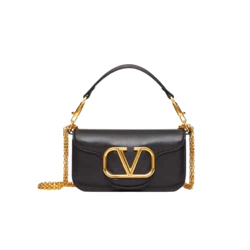 VALENTINO LOCÒ SMALL SHOULDER BAG IN CALFSKIN BLACK 1W2B0K53ZXL0NO