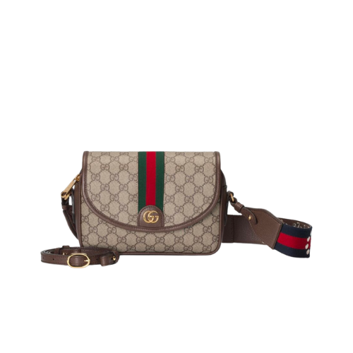 GUCCI OPHIDIA MINI CROSS BODY BAG BEIGE 23CM