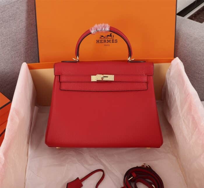 Alternative view of HERMES KELLY RED SELLIER ROUGE EPSOM GOLD HARDWARE 25CM