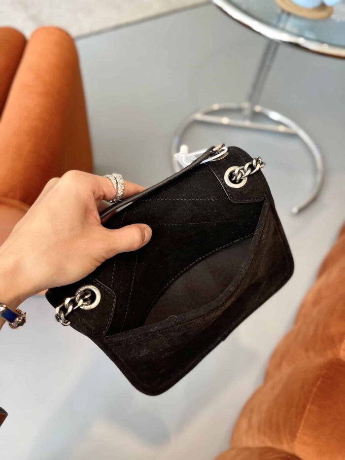 Alternative view of SAINT LAURENT NIKI MEDIUM QUILTED SUEDE SHOULDER BAG BLACK