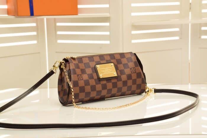 Alternative view of LOUIS VUITTON EVA SHOULDER BAG BROWN CANVAS DAMIER EBENE 25CM