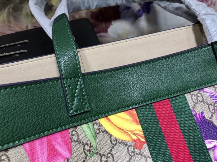Alternative view of GUCCI OPHIDIA GG FLORA MEDIUM TOTE GREEN 44CM