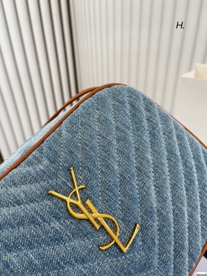 Alternative view of SAINT LAURENT WOMEN'S BLUE MINI LOU DENIM CAMERA BAG 23CM