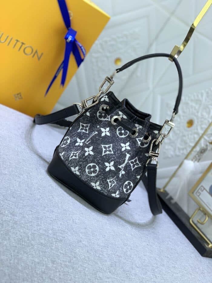 Alternative view of LOUIS VUITTON NANO NOÉ GRAY DENIM 16CM M46449