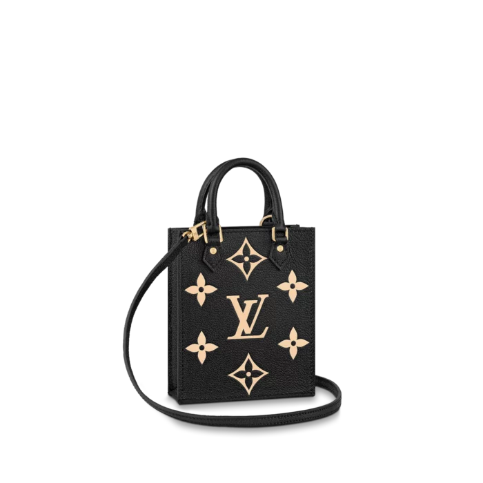 LOUIS VUITTON PETIT SAC PLAT 17CM BLACK AND BEIGE M57937