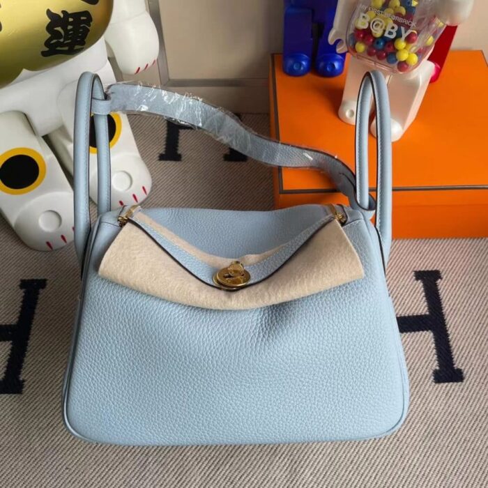 Alternative view of HERMES LINDY CLEMENCE 7N LIGHT BLUE SILVER HARDWARE 26CM