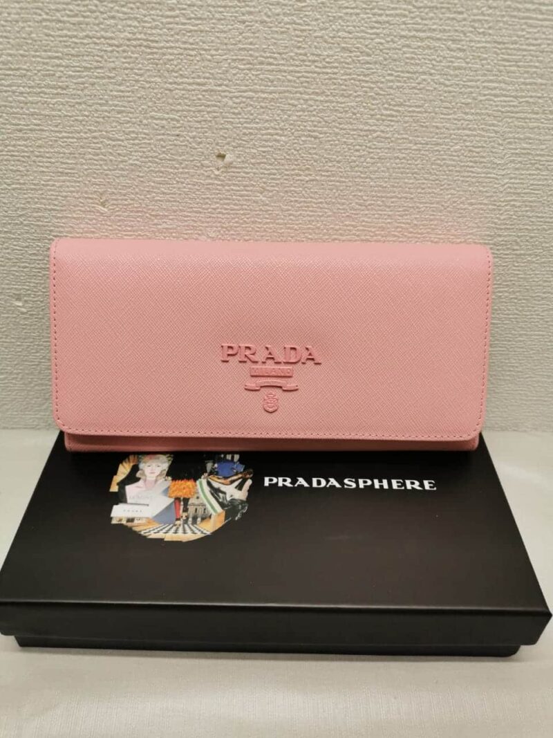 Alternative view of PRADA SAFFIANO MONOCHROME FLAP LONG WALLET FULL LIGHT PINK 19CM 1MH132 ZLP F061H