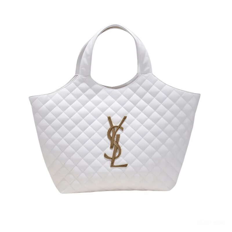 SAINT LAURENT ICARE MAXI SHOPPING BAG IN QUILTED 50CM WHITE
