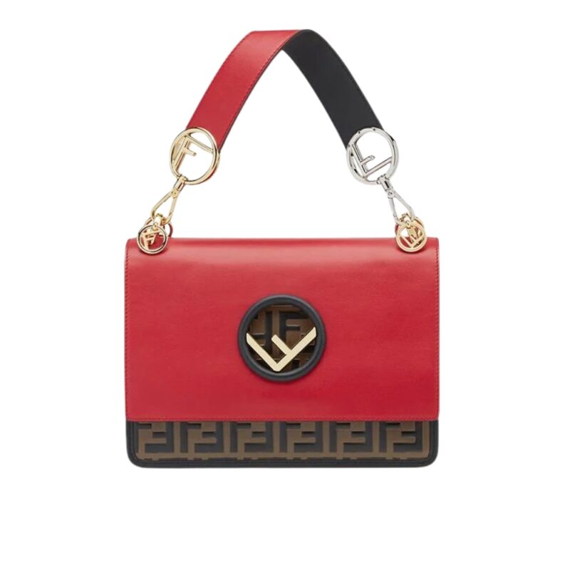 Fendi Kan I F Logo Red Bag 25Cm