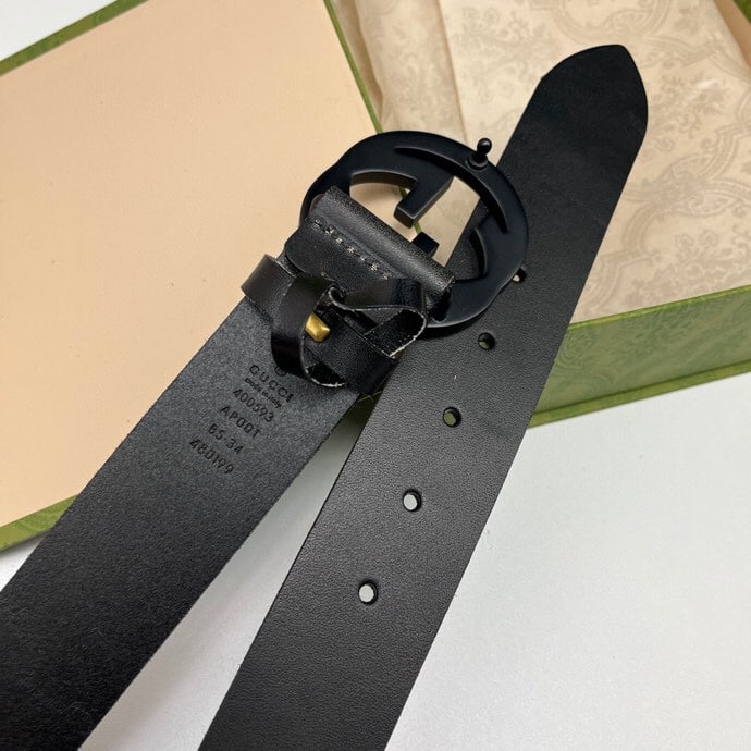 GUCCI SELLERIA LEATHER BELT BLACK 4CM 368186 BGH0V 1000 - Image 9