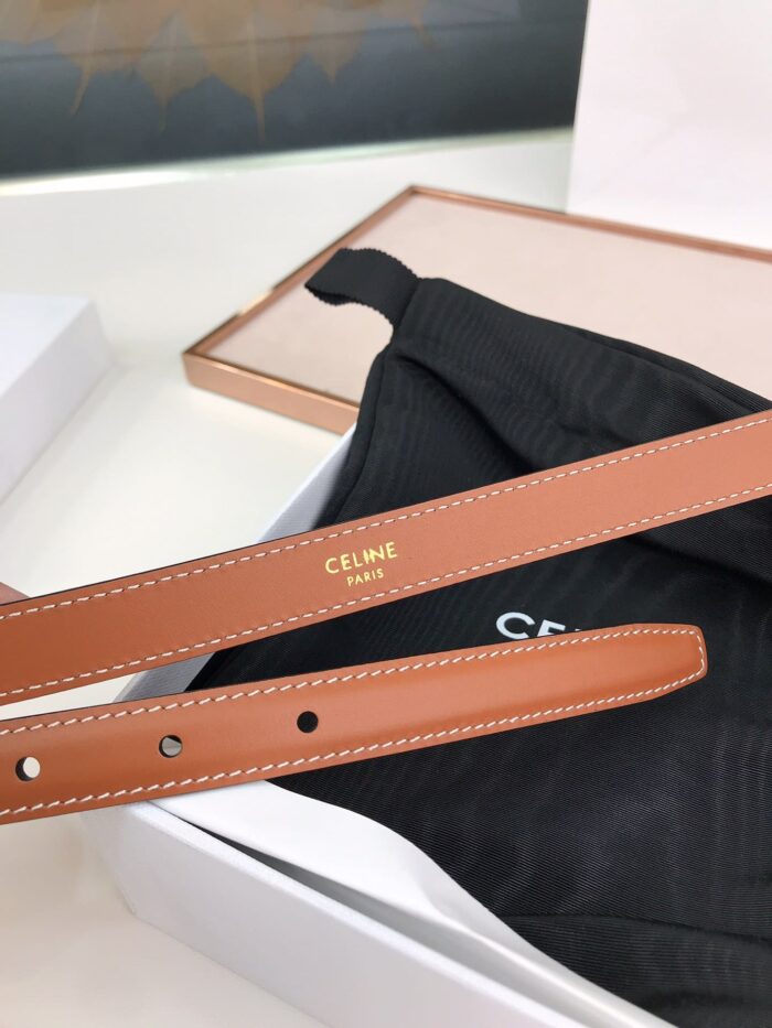 Alternative view of CELINE LEATHER BELT BROWN 1.8CM