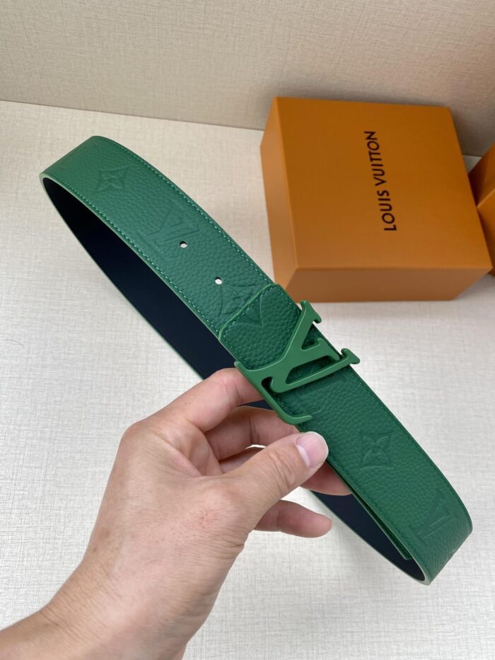 Alternative view of LOUIS VUITTON LV INITIALES REVERSIBLE BELT MONOGRAM ECLIPSE GREEN 4CM