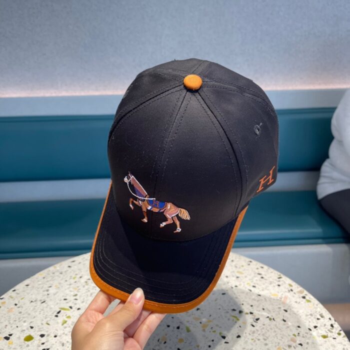 Alternative view of HERMES CANVAS BASEBALL CAP HORSE HAT BLACK