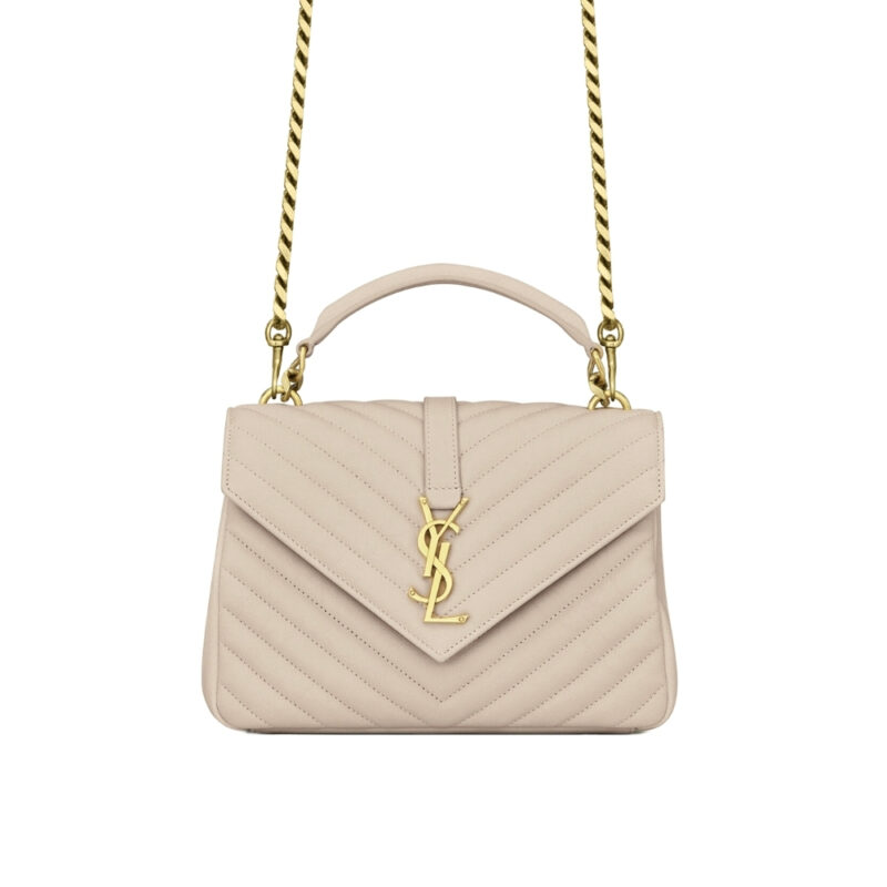 SAINT LAURENT COLLEGE MEDIUM IN QUILTED LEATHER BEIGE 24CM 600279BRM072721