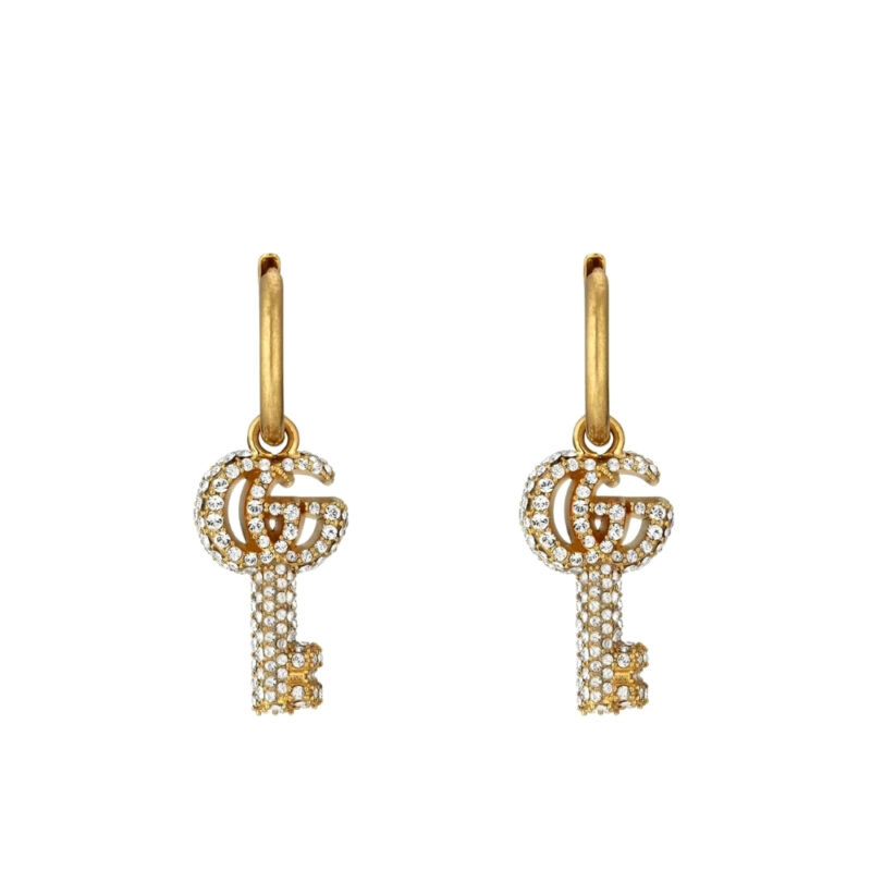 GUCCI GG KEY EARRINGS WITH CRYSTALS 645624 J1D50 8062
