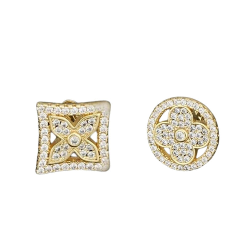 LOUIS VUITTON IDYLLE BLOSSOM STUD EARRINGS GOLD AND DIAMONDS