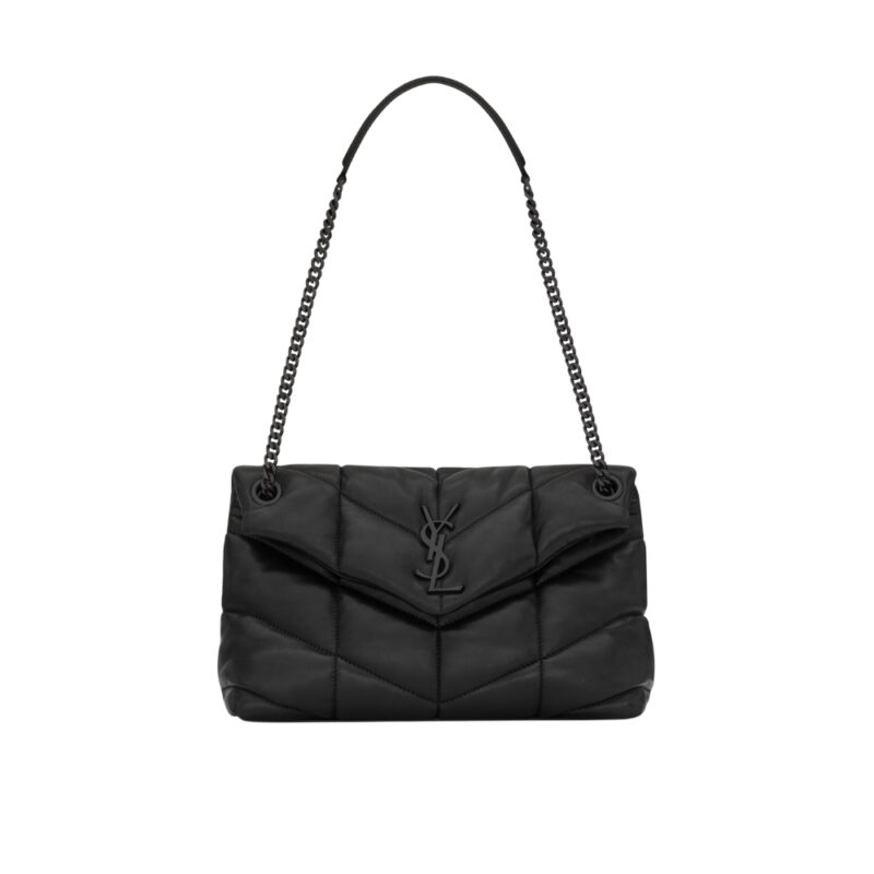 SAINT LAURENT PUFFER SMALL IN NAPPA LEATHER BLACK 29CM 5774761EL081000
