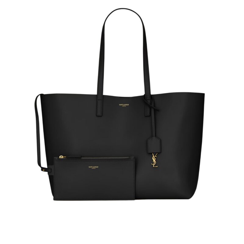 SAINT LAURENT SHOPPING IN LEATHER TOTE BAG BLACK 33CM 600281CSV0J1000
